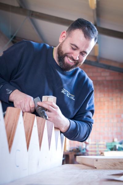 close-up van trap maken in ons atelier